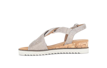 Sandales beiges en nubuck irisé