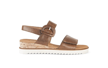Sandales marron en cuir lisse