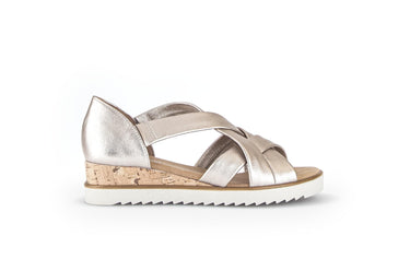 Sandales dorées en cuir