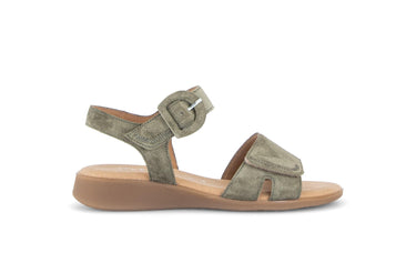 Sandales kaki en nubuck
