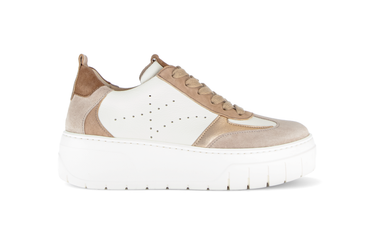 Baskets beiges en cuir