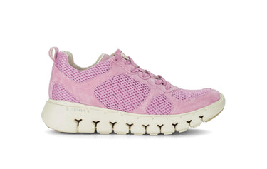 Baskets roses en textile et nubuck