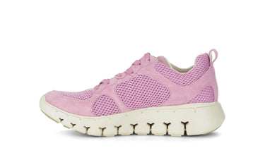 Baskets roses en textile et nubuck