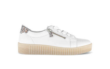 Baskets blanches en cuir lisse