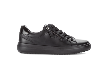 Baskets noires en cuir lisse