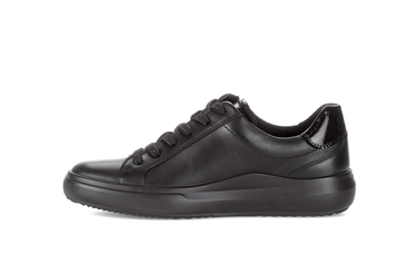 Baskets noires en cuir lisse