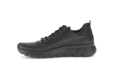 Baskets noires en cuir imprimé