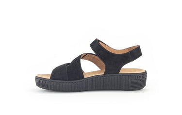 Sandales noires en nubuck (semelles amovibles)