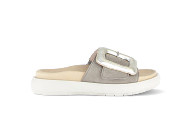 Mules grises en velours