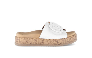 Mules blanches en cuir lisse