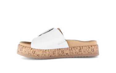 Mules blanches en cuir lisse