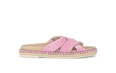 Mules roses en nubuck