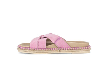 Mules roses en nubuck