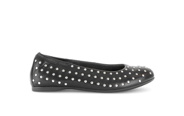 Ballerines noires en cuir lisse