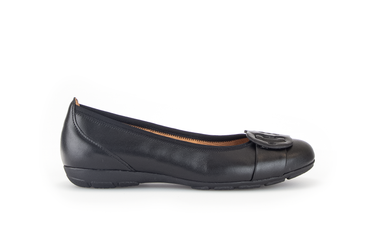 Ballerines noires en cuir lisse