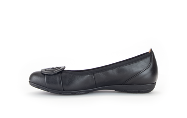 Ballerines noires en cuir lisse