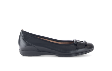 Ballerines noires en cuir lisse