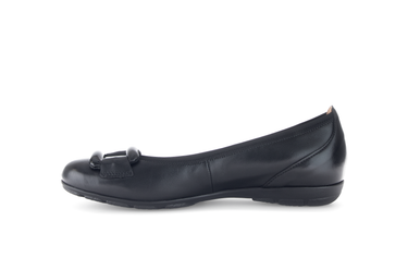 Ballerines noires en cuir lisse