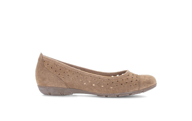 Ballerines perforées Cognac en Nubuck