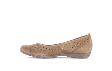Ballerines perforées Cognac en Nubuck