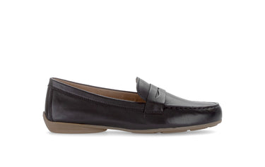 Mocassins noirs en cuir lisse