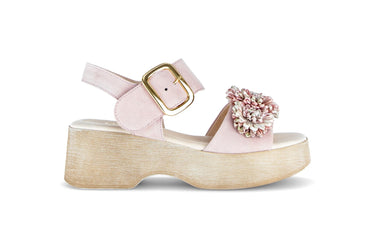 Sandales roses en nubuck