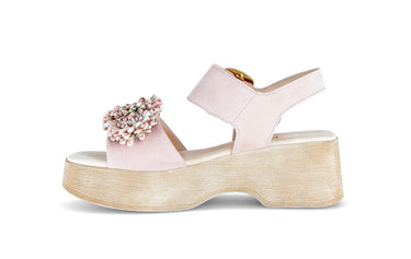 Sandales roses en nubuck