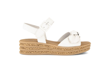 Sandales blanches en cuir lisse