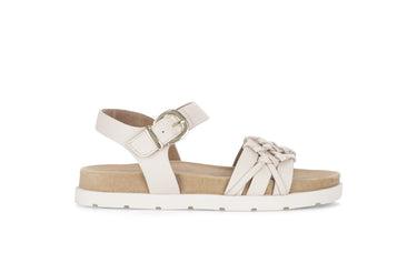 Sandales beiges en cuir lisse