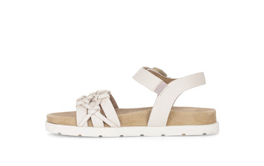 Sandales beiges en cuir lisse
