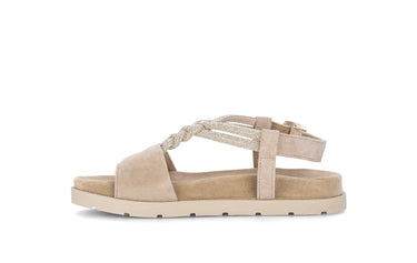 Sandales beiges en velours (avec Strass)