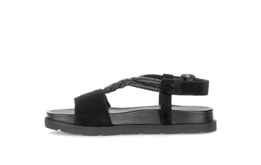 Sandales noires en velours (avec Strass)