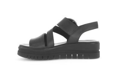Sandales noires en cuir lisse