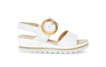Sandales blanches en cuir lisse