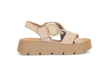 Sandales beiges en nubuck