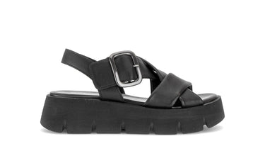 Sandales noires en cuir