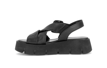 Sandales noires en cuir