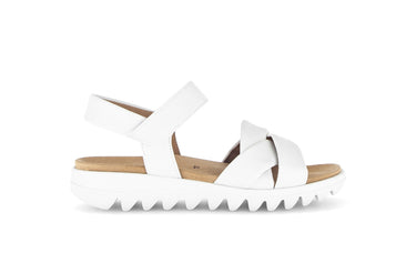 Sandales blanches en cuir lisse