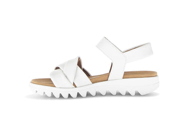 Sandales blanches en cuir lisse