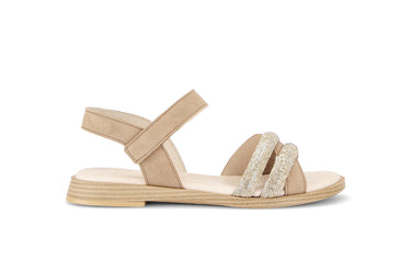 Sandales beiges en velours