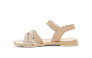 Sandales beiges en velours