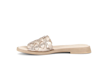 Mules dorées en cuir