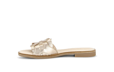 Mules dorées en cuir