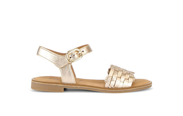 Sandales dorées en cuir