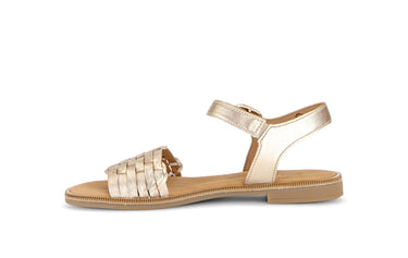 Sandales dorées en cuir