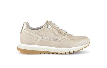 Baskets beiges en cuir