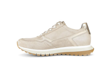 Baskets beiges en cuir