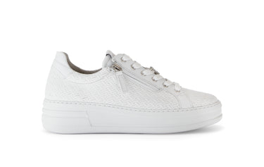Baskets blanches en cuir lisse