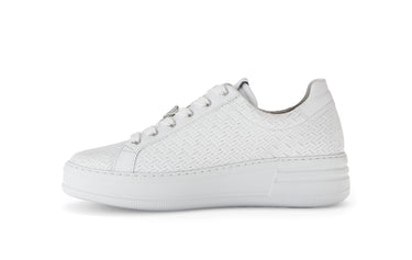 Baskets blanches en cuir lisse