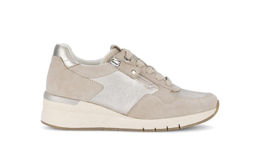 Baskets beiges en cuir